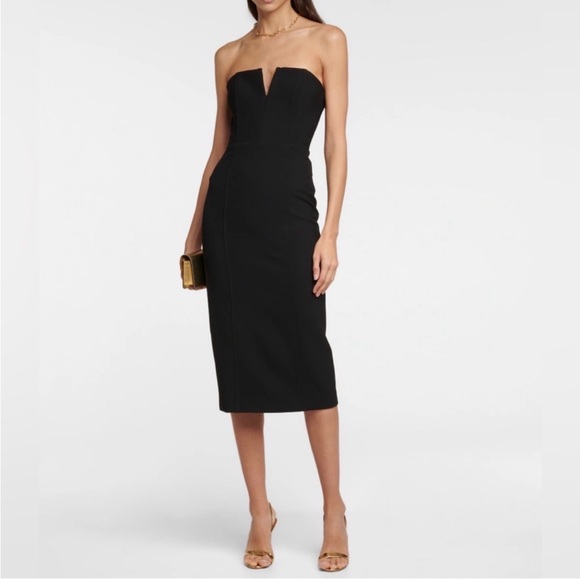 Veronica Beard Dresses & Skirts - Veronica Beard Black Strapless Midi Dress with Notch Neckline